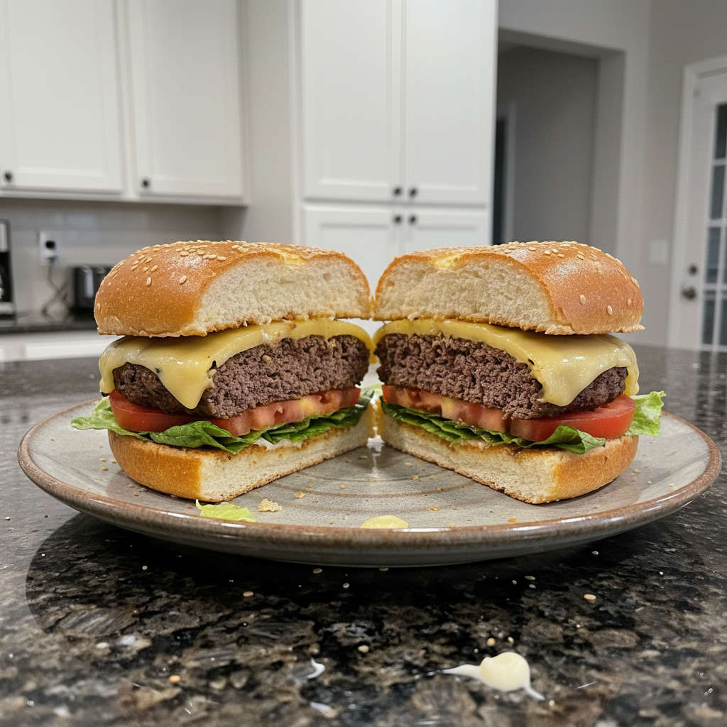 Juicy black bean burger on a sesame bun with fresh toppings.