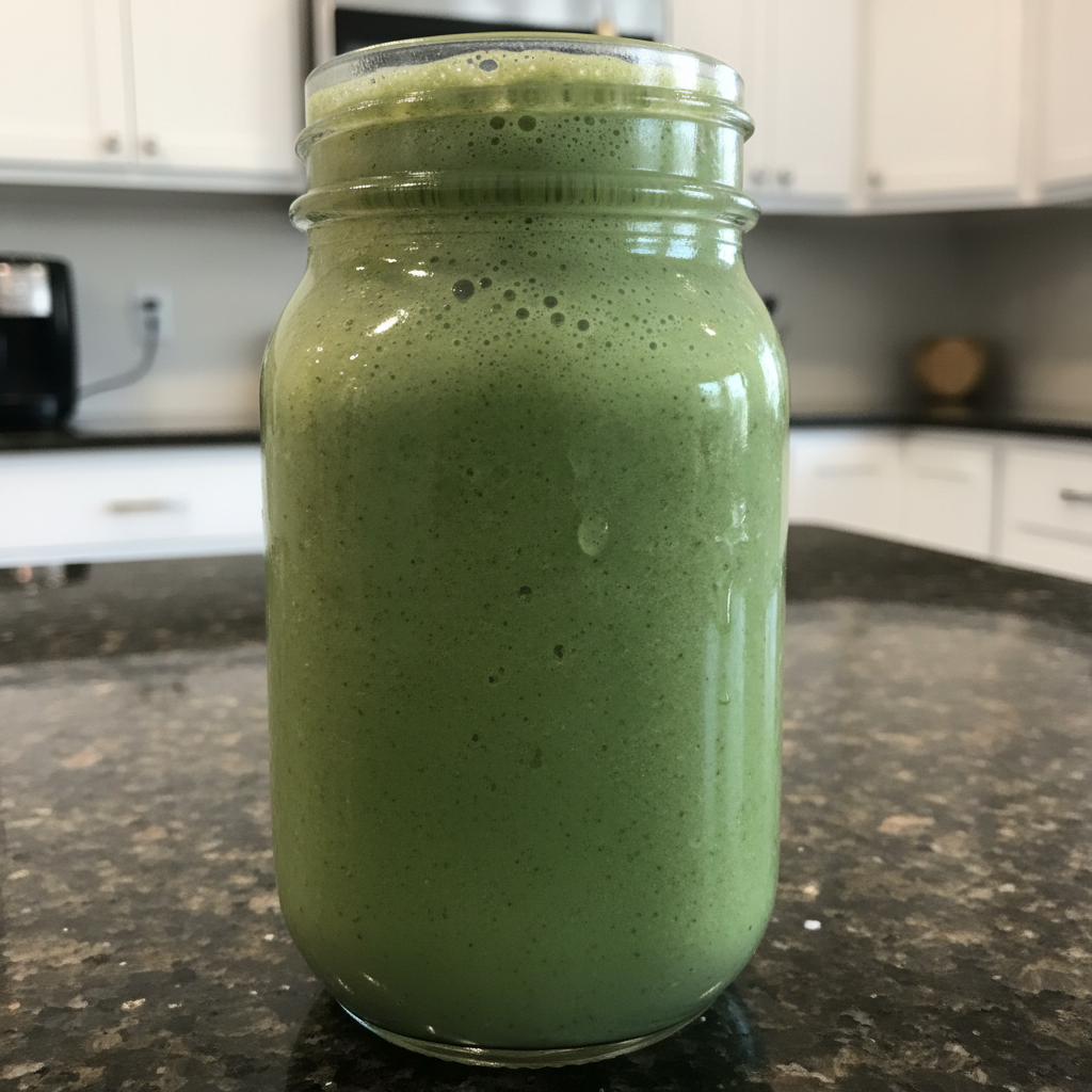 Vibrant clear skin smoothie in a glass, garnished with fresh berries and mint.