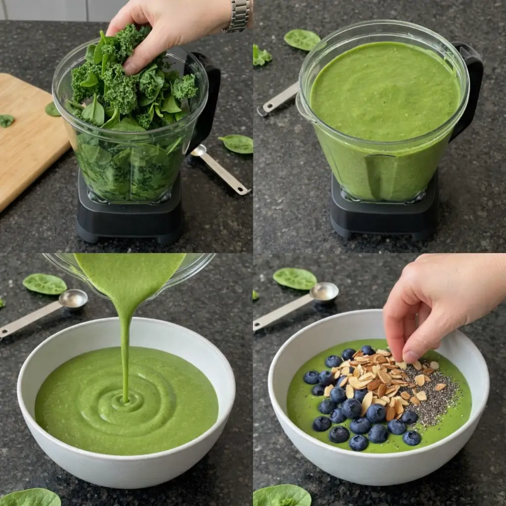 iron-rich-smoothie-bowl-prep Blending ingredients for a nutritious iron rich smoothie bowl.