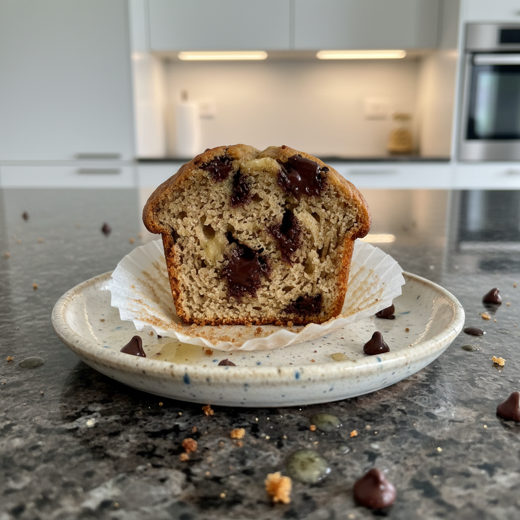 Golden gluten free banana muffins cooling on a wire rack.