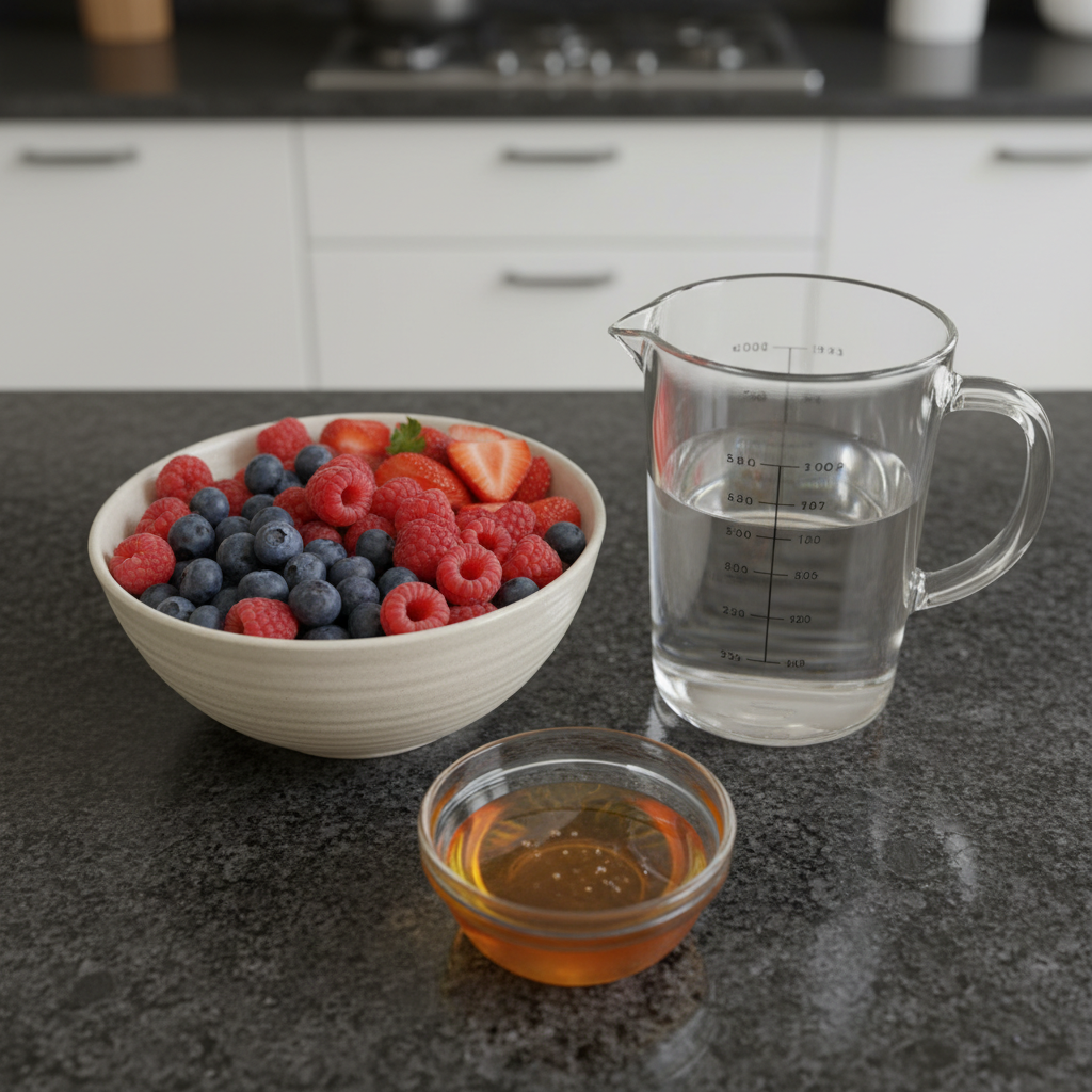 Fresh ingredients for homemade ice pops recipe