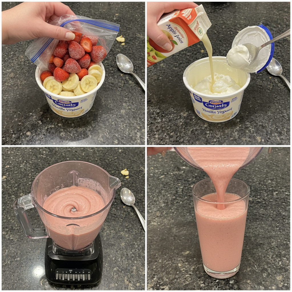 Blending a Jamba Strawberry Whirl Smoothie Copycat.