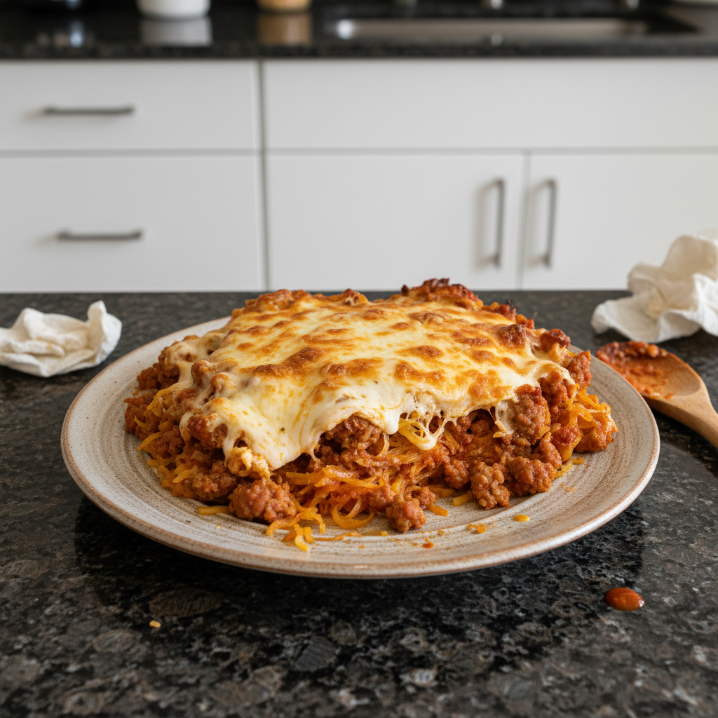 Golden baked spaghetti squash dish, ready to serve