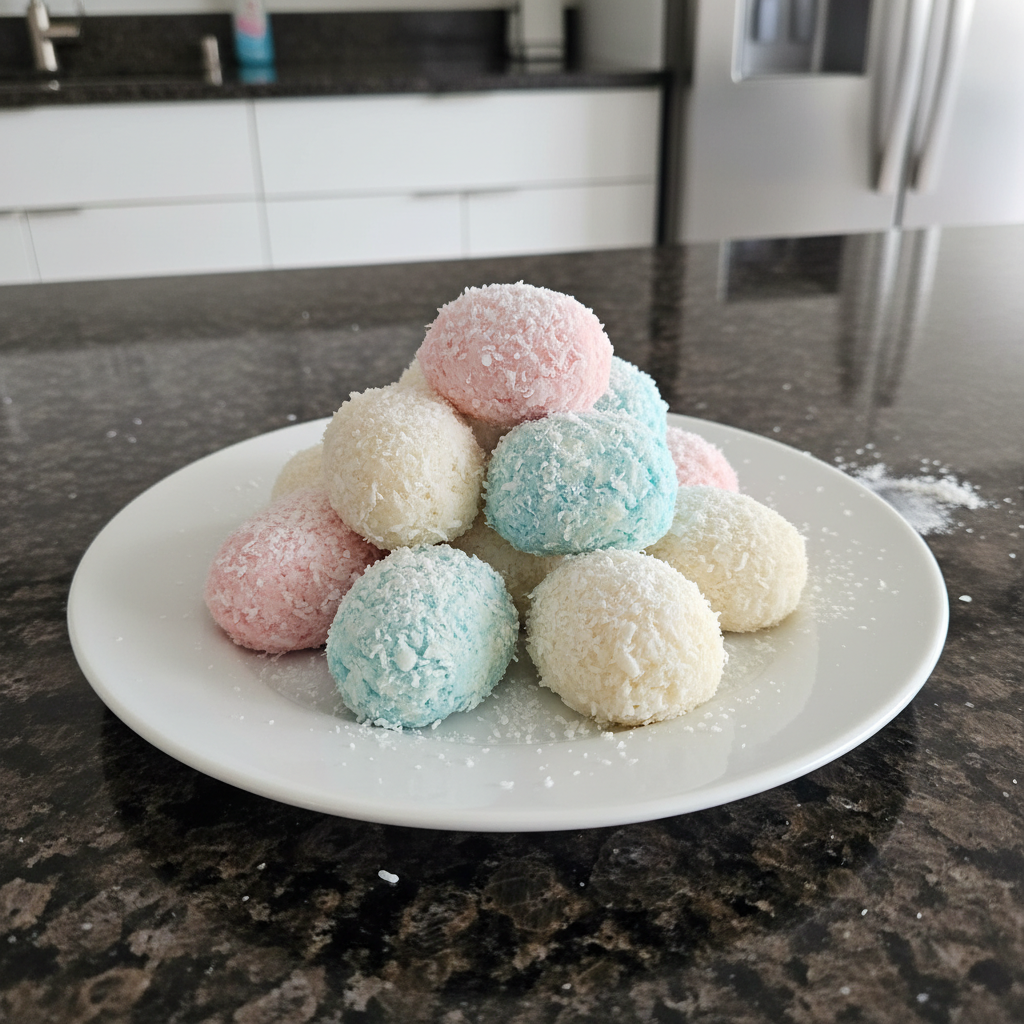 Delicious bunny coconut tails no bake dessert ready to serve.