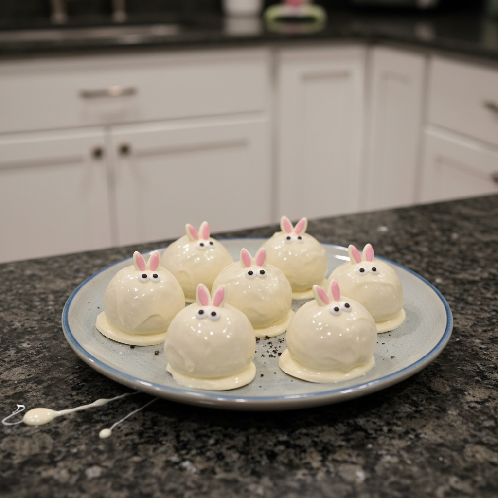 Delicious bunny oreo balls no bake recipe, ready to serve.