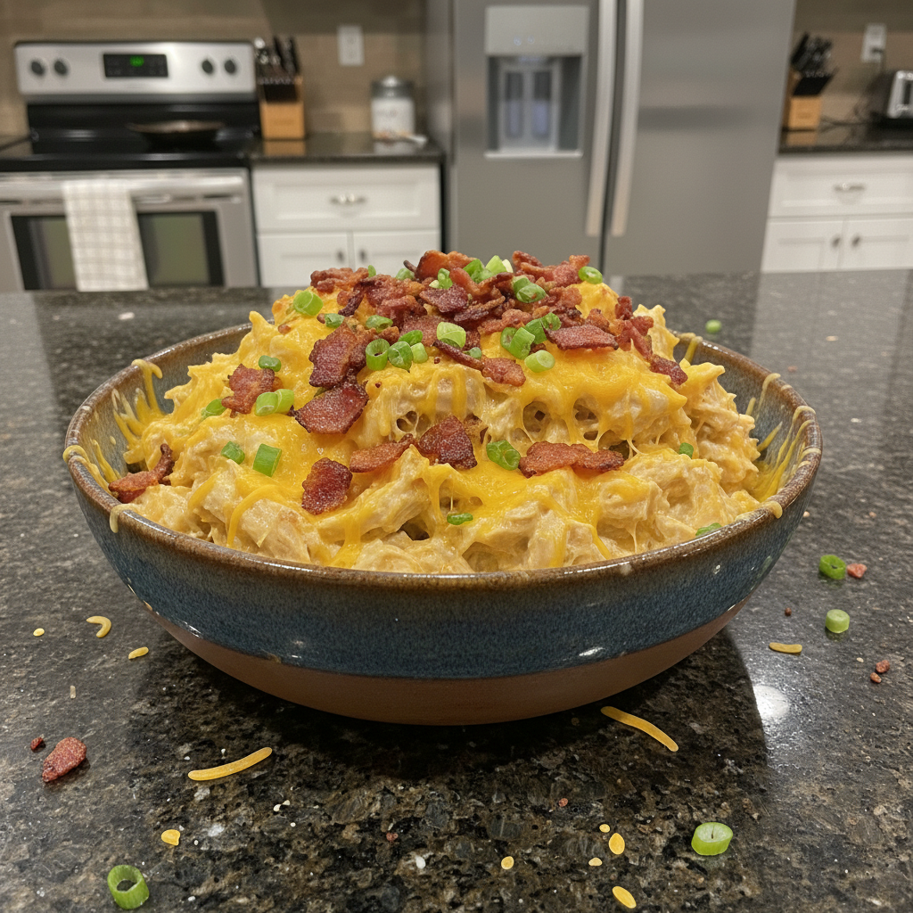 Creamy crock pot ranch chicken plated and ready to serve.