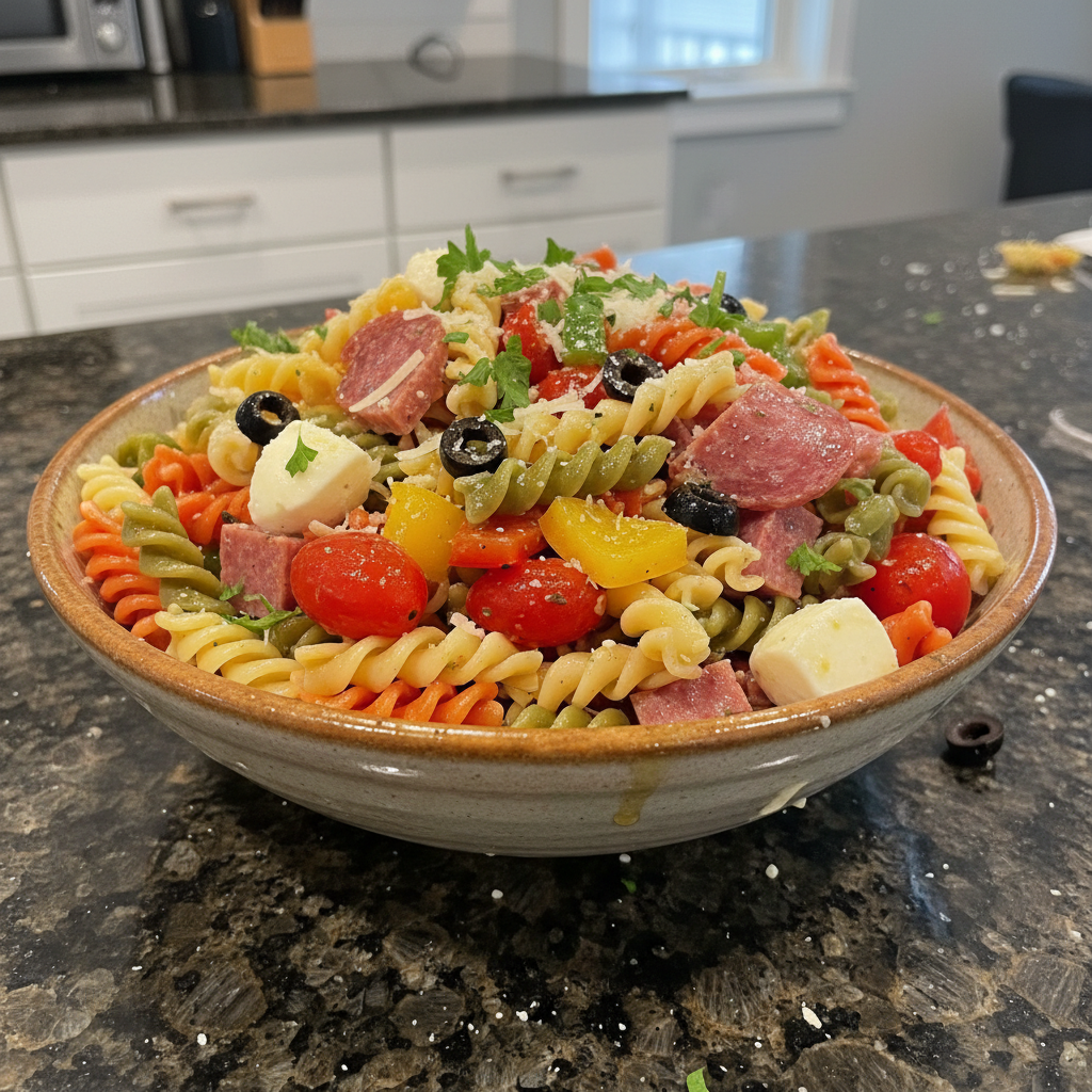 Best Italian Pasta Salad Recipe with Salami Marinade