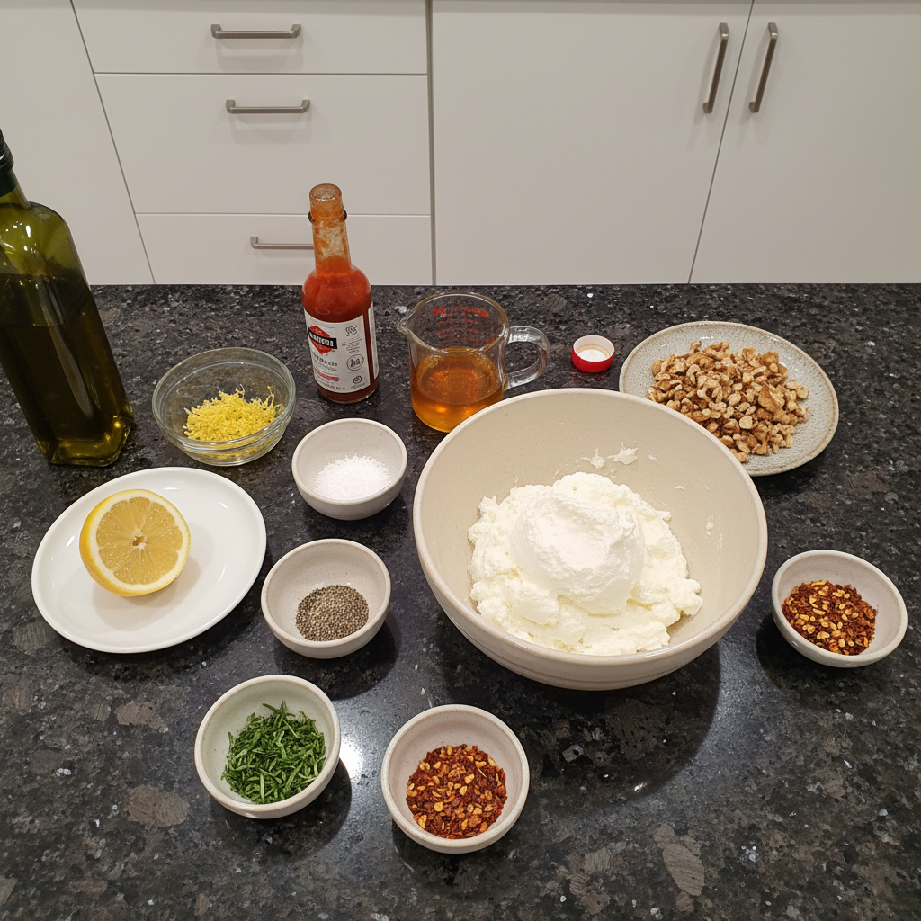 Fresh ricotta cheese and hot honey are key ingredients for this amazing dip.