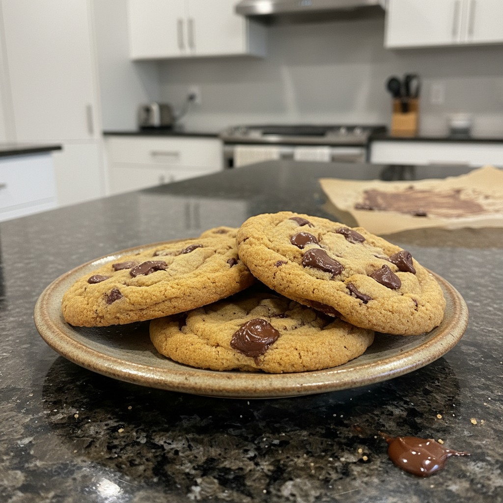 Golden soft and chewy chocolate chip cookies cooling on a rack.